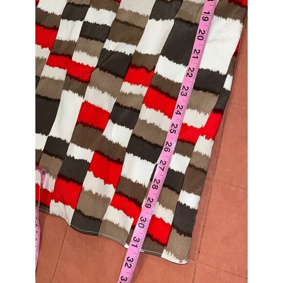 Alice + Olivia Multicolour Russell Silk Check Print Geo Mini Slip Dress Women's - Picture 6 of 9